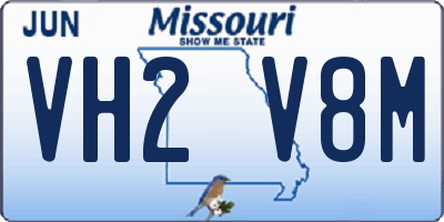 MO license plate VH2V8M
