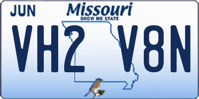 MO license plate VH2V8N
