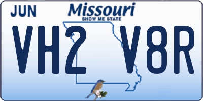 MO license plate VH2V8R