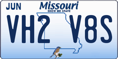 MO license plate VH2V8S