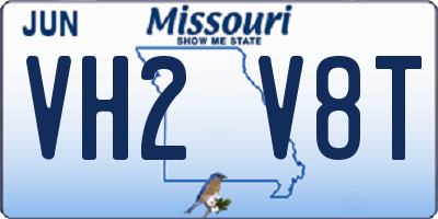 MO license plate VH2V8T