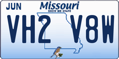 MO license plate VH2V8W