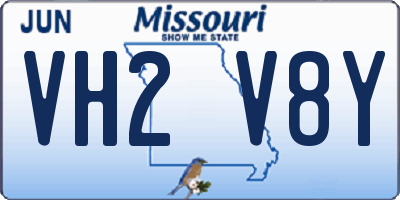 MO license plate VH2V8Y