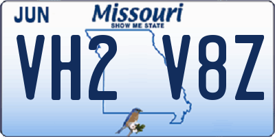 MO license plate VH2V8Z
