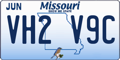 MO license plate VH2V9C