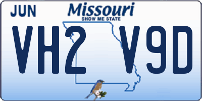 MO license plate VH2V9D