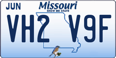 MO license plate VH2V9F