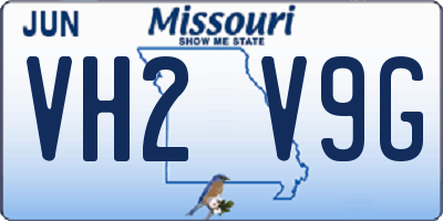 MO license plate VH2V9G