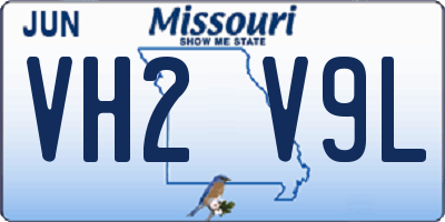 MO license plate VH2V9L