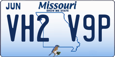 MO license plate VH2V9P