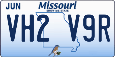 MO license plate VH2V9R