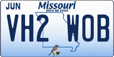 MO license plate VH2W0B
