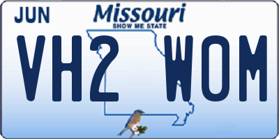 MO license plate VH2W0M