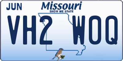 MO license plate VH2W0Q