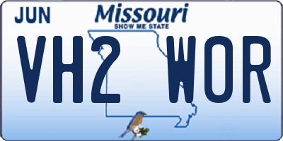 MO license plate VH2W0R