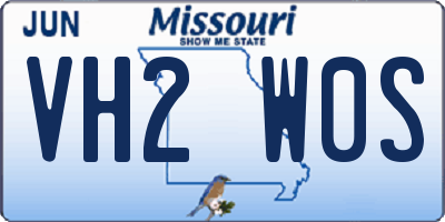 MO license plate VH2W0S