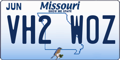 MO license plate VH2W0Z