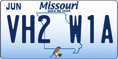 MO license plate VH2W1A
