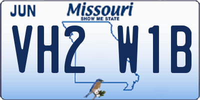MO license plate VH2W1B