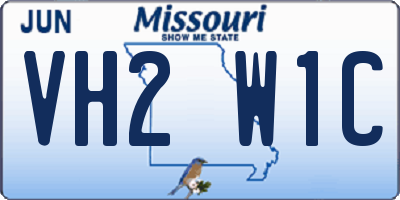 MO license plate VH2W1C