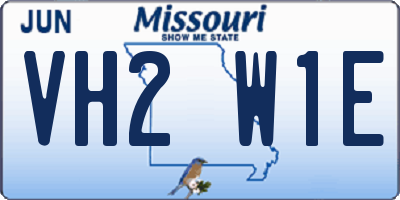 MO license plate VH2W1E