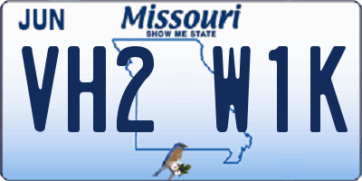 MO license plate VH2W1K