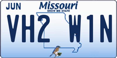 MO license plate VH2W1N