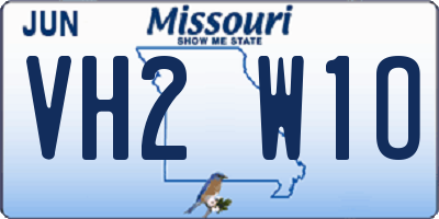 MO license plate VH2W1O
