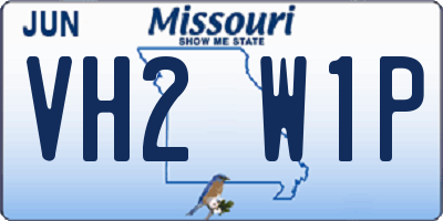 MO license plate VH2W1P