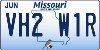 MO license plate VH2W1R
