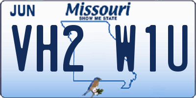 MO license plate VH2W1U