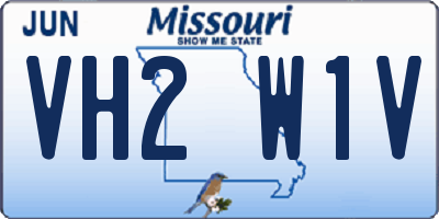 MO license plate VH2W1V