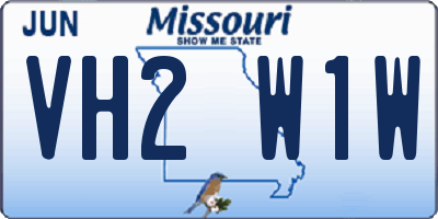 MO license plate VH2W1W