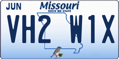 MO license plate VH2W1X