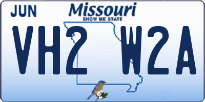 MO license plate VH2W2A
