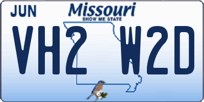 MO license plate VH2W2D
