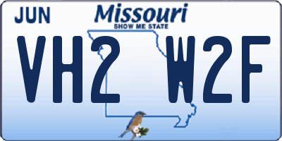 MO license plate VH2W2F