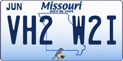 MO license plate VH2W2I
