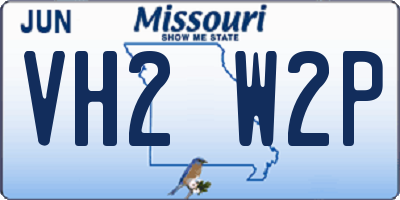 MO license plate VH2W2P