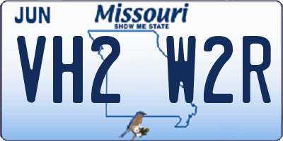 MO license plate VH2W2R