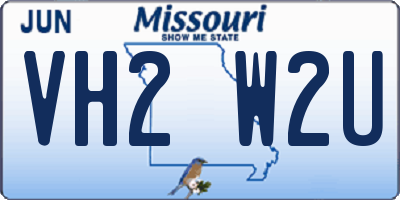 MO license plate VH2W2U