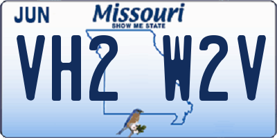 MO license plate VH2W2V