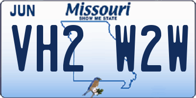 MO license plate VH2W2W