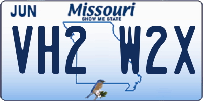 MO license plate VH2W2X