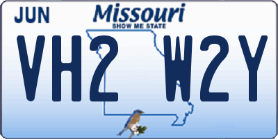 MO license plate VH2W2Y