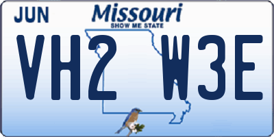 MO license plate VH2W3E
