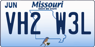 MO license plate VH2W3L