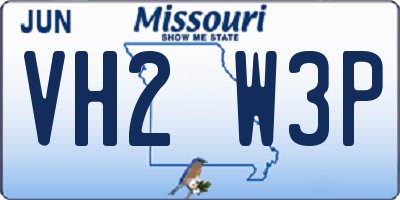 MO license plate VH2W3P