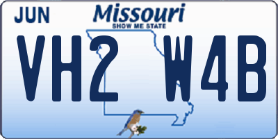 MO license plate VH2W4B