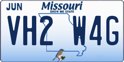MO license plate VH2W4G